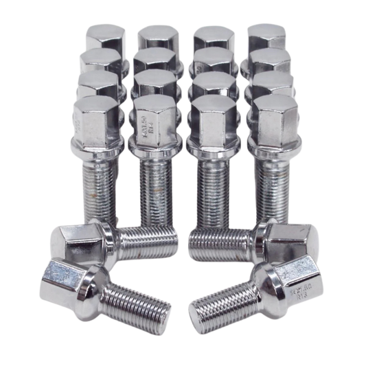 RW Chrome Lug Bolts 14x1.5 27mm for Ball Type Spherical Seat OE Wheels