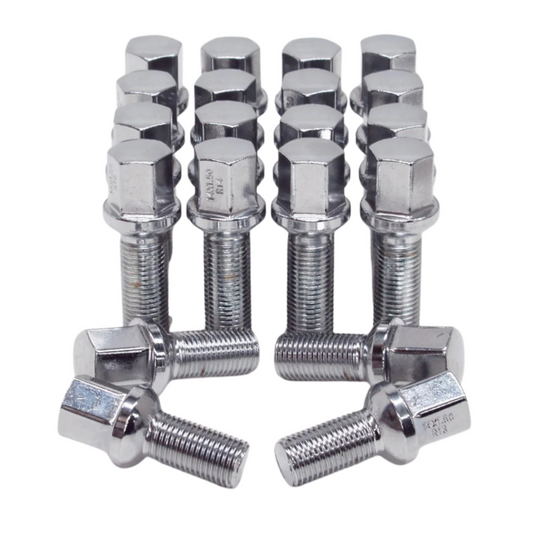 RW Chrome Lug Bolts 14x1.5 27mm for Ball Type Spherical Seat OE Wheels