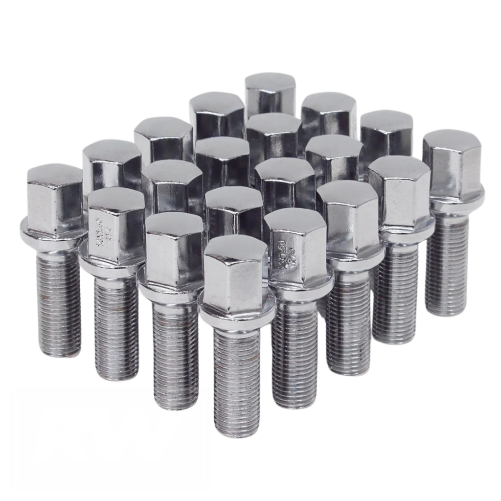 RW Chrome Lug Bolts 14x1.5 27mm for Ball Type Spherical Seat OE Wheels