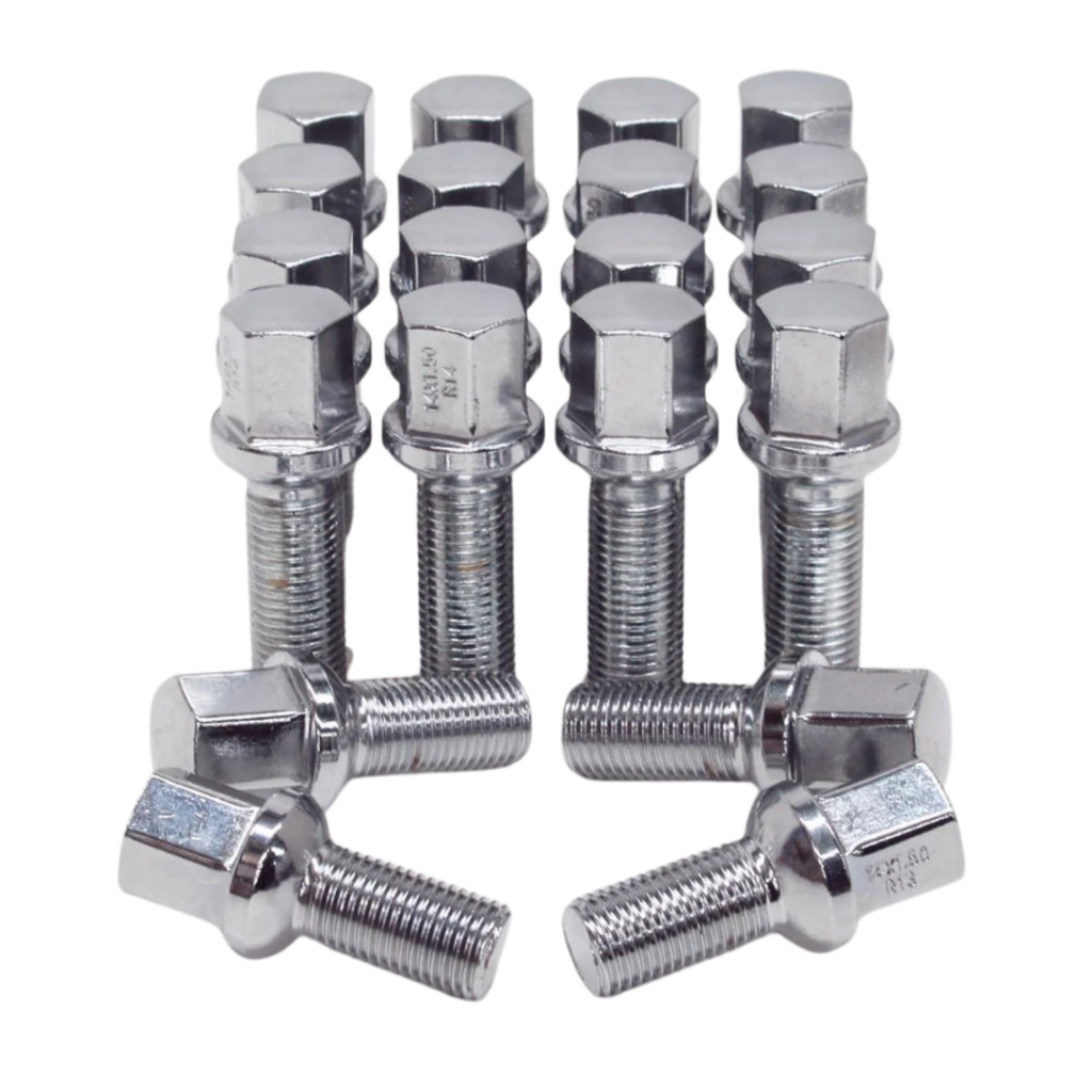 RW Chrome Lug Bolts 14x1.5 35mm for Ball Type Spherical Seat OE Wheels