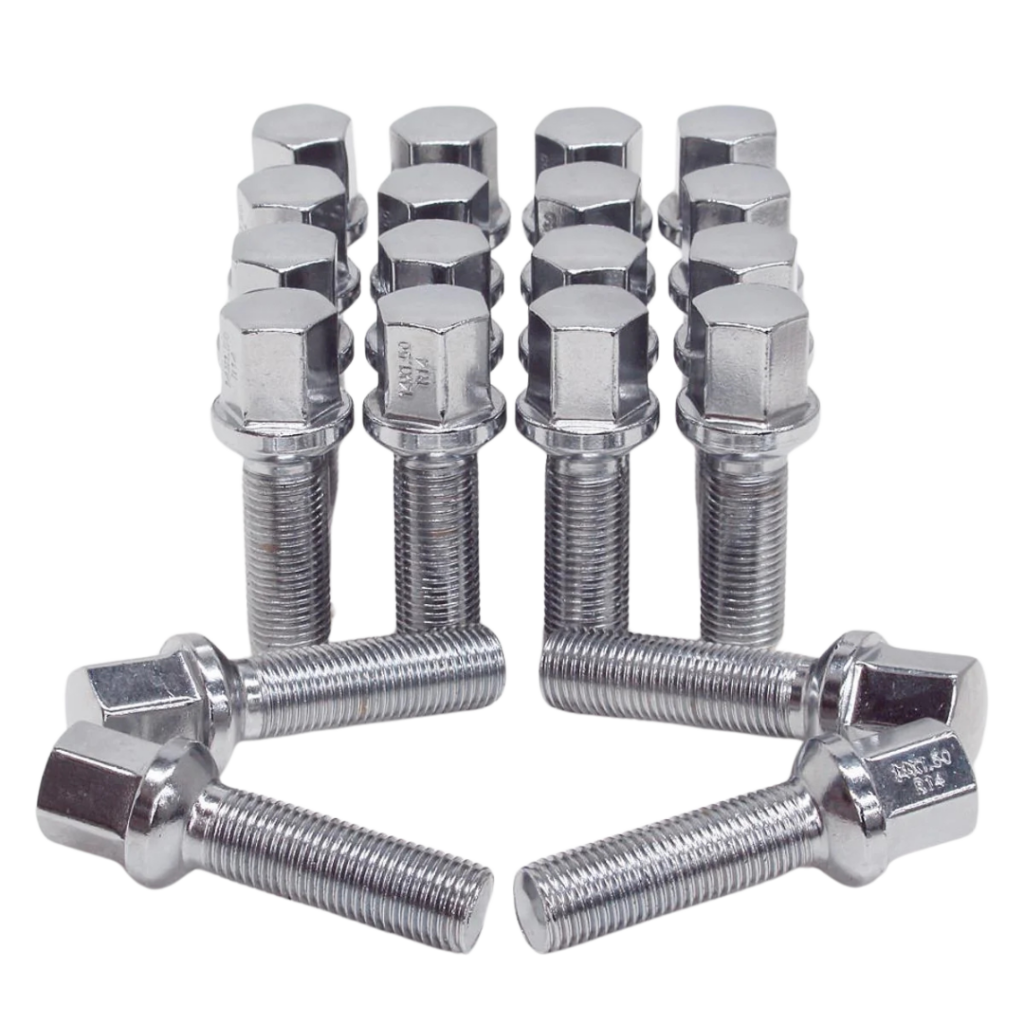 RW Chrome Lug Bolts 14x1.5 45mm for Ball Type Spherical Seat OE Wheels