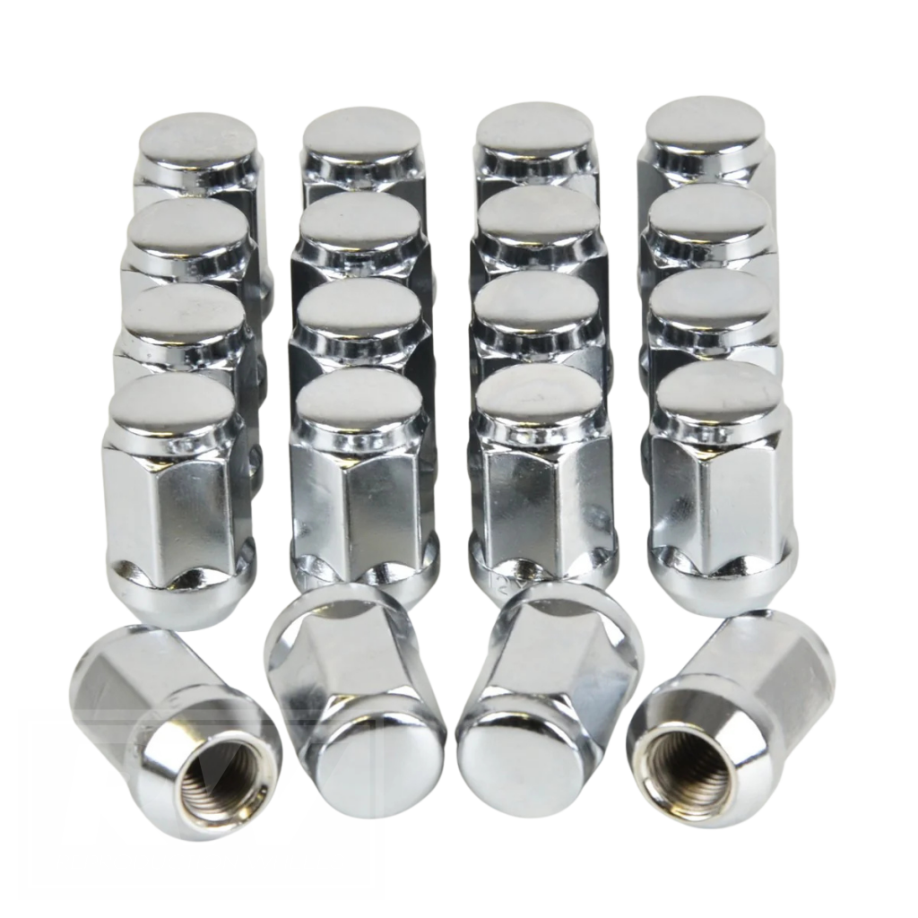 RW Full Set of Acorn Lug Nut Kit fitting for 4 Wheels - Black or Chrome