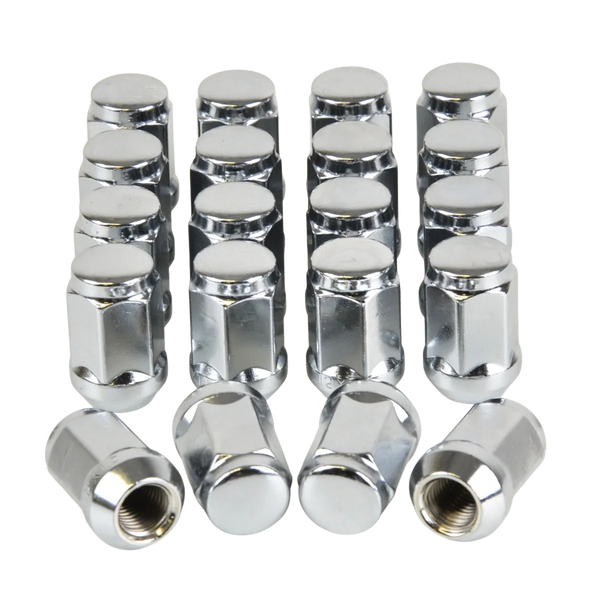 Tuneshop 20 Black Bulge Acorn Lug Nuts - 12x1.5 Closed End, 19mm Hex, Forged Steel
