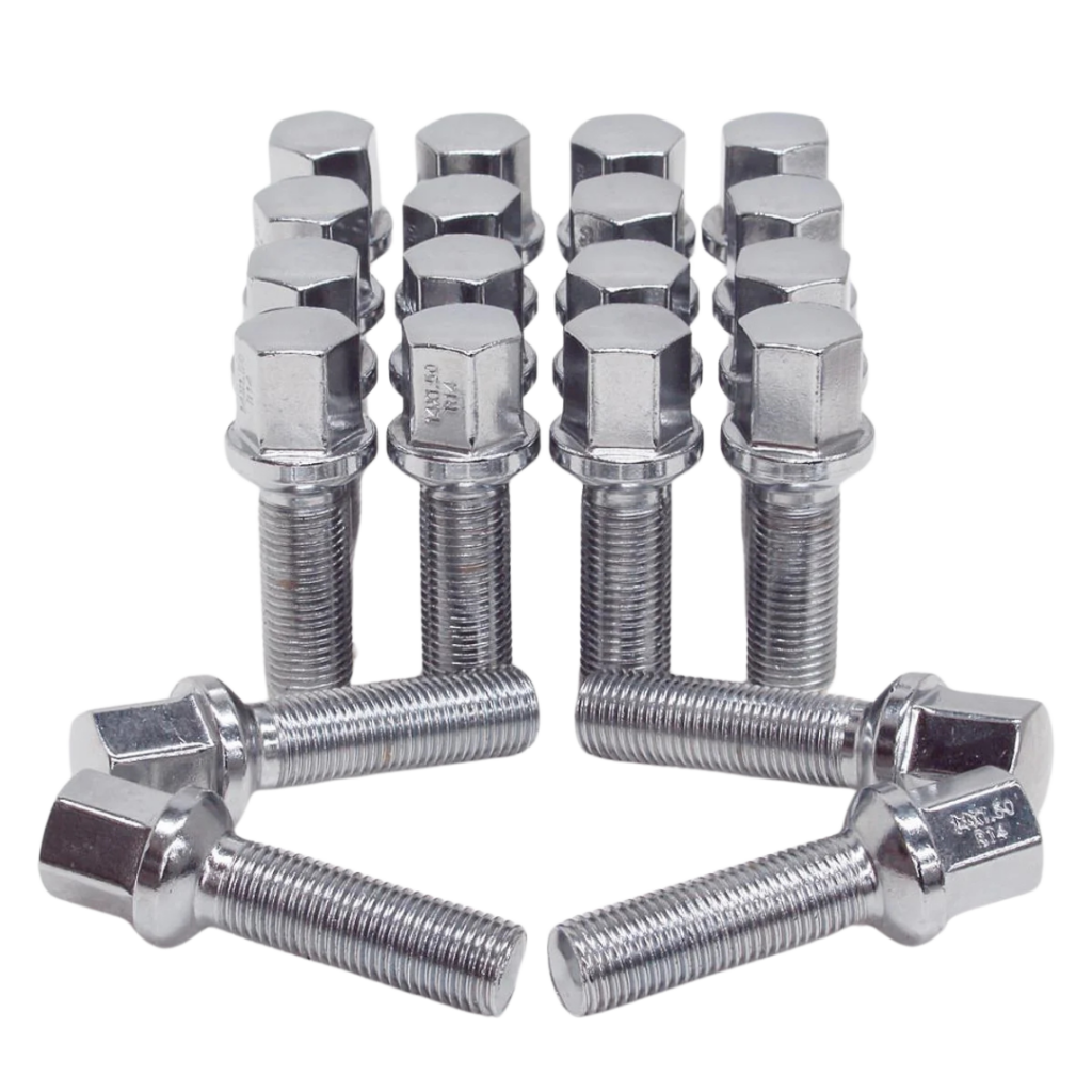 RW Chrome Lug Bolts 14x1.5 45mm for Ball Type Spherical Seat OE Wheels