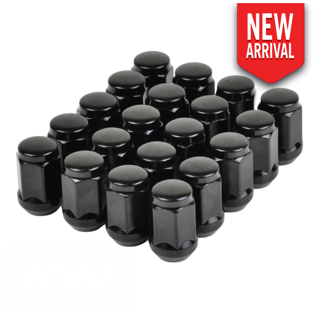 RW Full Set of Acorn Lug Nut Kit fitting for 4 Wheels - Black or Chrome